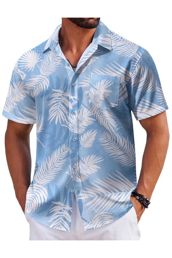 Mens Casual Button Down Shirts Beach Vacation Shirts Shirts Short Sleeve Aloha Shirts