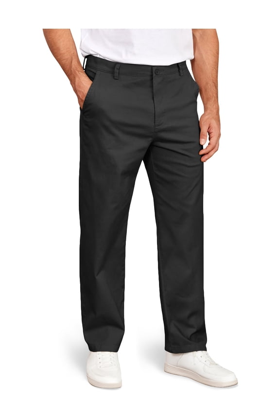 Mens Casual Chinos Pants Relaxed Fit Flat Front Wrinkle Free Dress Slacks Worky Stretch Trousers