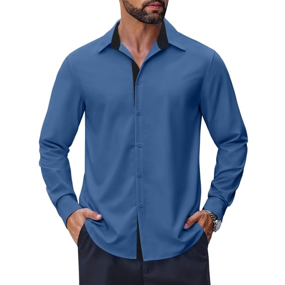 COOFANDY Dress Shirts for Men Business Casual Wrinkle Free Long Sleeve Light Weight Collared Button Down Shirts