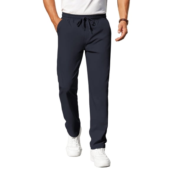 COOFANDY Mens Casual Pants Elastic Waist Chino Pants Lightweight Drawstring Pants with Pockets