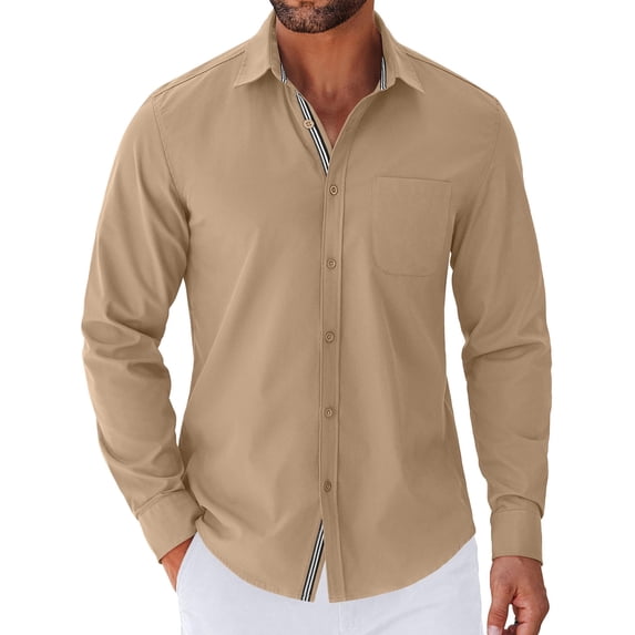 COOFANDY Mens Casual Shirt Long Sleeve Button Down Untucked Shirts Dress Shirt