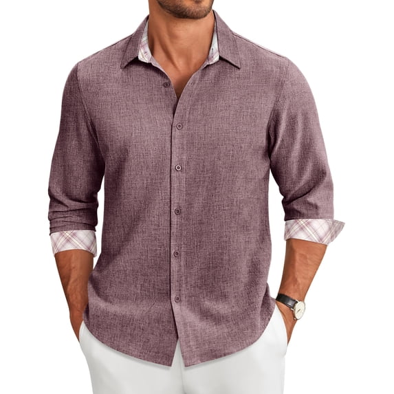 COOFANDY Mens Casual Shirts Long Sleeve Button Down Shirt Untucked Dress Shirts for Men
