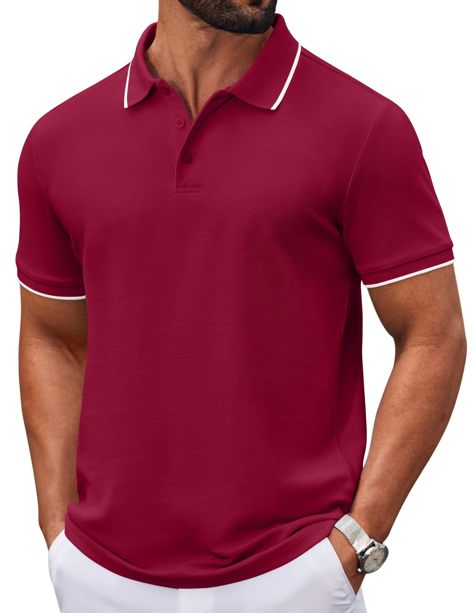 COOFANDY Mens Casual Shirts Short Sleeve Polo T Shirt Golf Polo Shirts ...