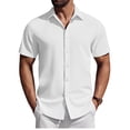 thumbnail image 1 of COOFANDY Mens Casual Shirts Short Sleeve Untucked Casual Dress Shirts, 1 of 6