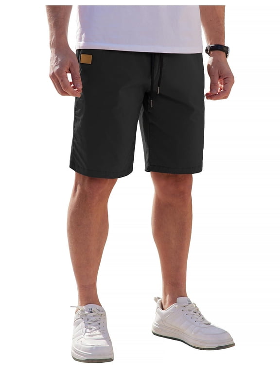 Men Casual Shorts Cotton Stretch Waist Chino Shorts Summer Beach Vacation Travel
