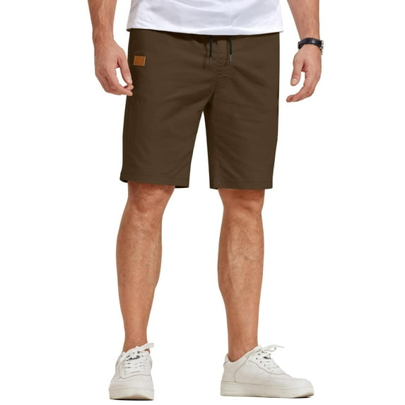 COOFANDY Mens Casual Shorts Cotton Elastic Waist Drawstring Shorts Lightweight Summer Beach Shorts
