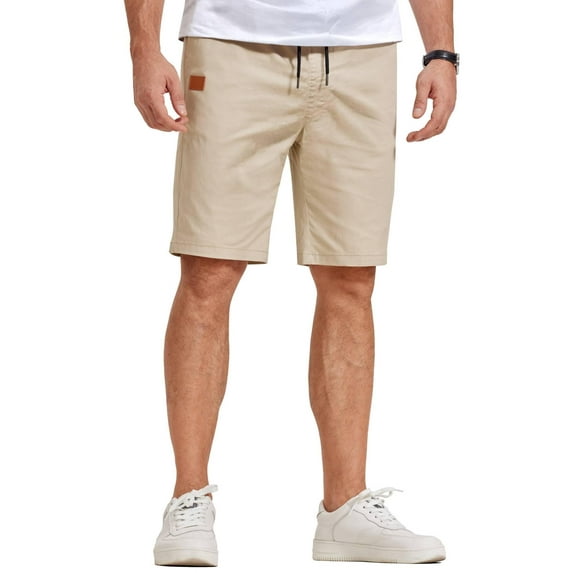COOFANDY Men Casual Shorts Cotton Stretch Waist Chino Shorts Summer Beach Vacation Travel