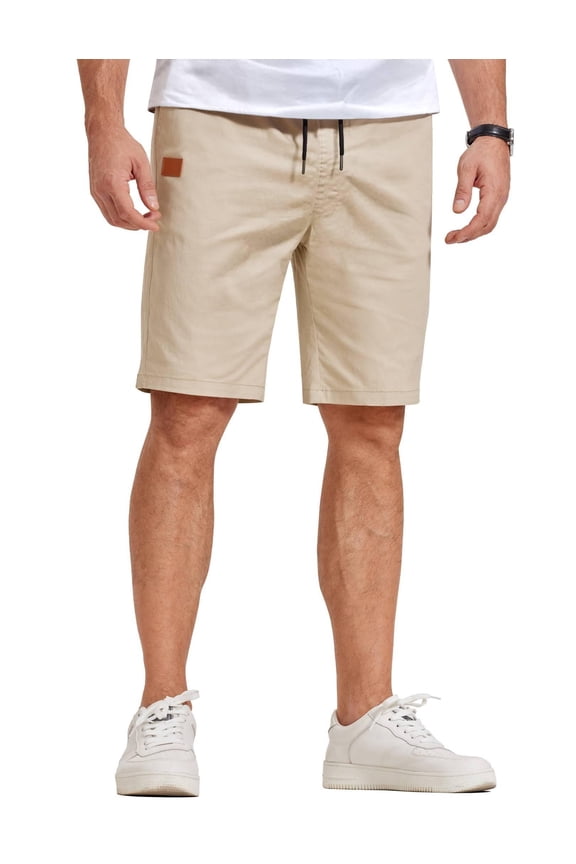 Men Casual Shorts Cotton Stretch Waist Chino Shorts Summer Beach Vacation Travel
