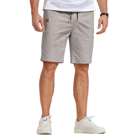 COOFANDY Men Shorts Casual Drawstring Flat Front Shorts Stretch Waist Lounge Dress Shorts