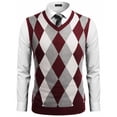 thumbnail image 1 of COOFANDY Mens Casual Slim Fit V-Neck Rhombus Business Knitwear Sweater Vest, 1 of 16