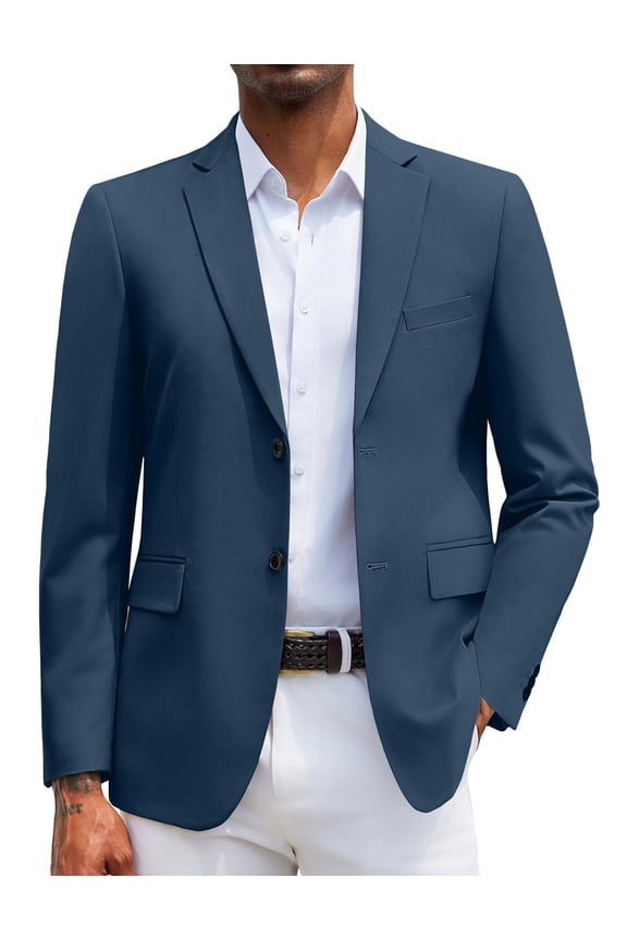 Mens Casual Sport Coats Blazers Two Button Formal Lightweight Suit Jacket
