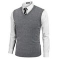 thumbnail image 1 of COOFANDY Mens Sweater Vest V Neck Plain Short Sleeve Sweater Pullover Knit Vest, 1 of 5