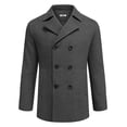 thumbnail image 1 of COOFANDY Mens Coat Double Breasted Short Trench Coat, Business Casual Knee-Length Overcoat with Lapel Collar, Slim Fit for Fall and Winter, 1 of 4
