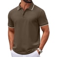thumbnail image 1 of COOFANDY Mens Collared Shirts Short Sleeve Polo Shirts for Men Basic Fashion T Shirt, 1 of 6