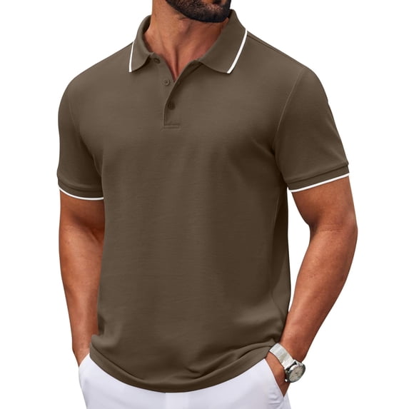 COOFANDY Mens Collared Shirts Short Sleeve Polo Shirts for Men Basic Fashion T Shirt