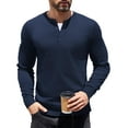 thumbnail image 1 of COOFANDY Mens Collarless Henley Tshirts Casual Long Sleeve Knitting T-Shirts Business Fashion Winter Pullover, 1 of 6