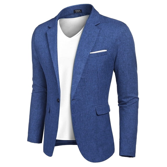 COOFANDY Mens Cotton Casual Lapel Blazer Jacket Lightweight Sport Coat