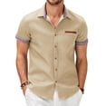 thumbnail image 1 of COOFANDY Mens Cotton Short Sleeve Button Down Shirts Collared Summer Denim Shirt, 1 of 6