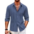 thumbnail image 1 of COOFANDY Mens Cuban Guayabera Shirt Casual Button Down Shirts Long Sleeve Beach Linen Shirts, 1 of 6