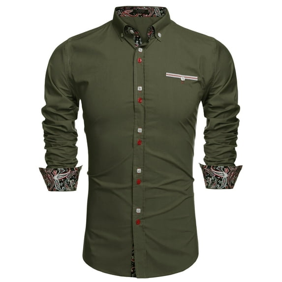 Coofandy Men's Fashion Slim Fit Dress Shirt Casual Shirt