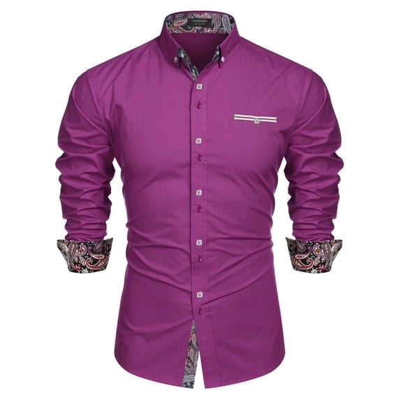 Coofandy Men's Fashion Slim Fit Dress Shirt Casual Shirt