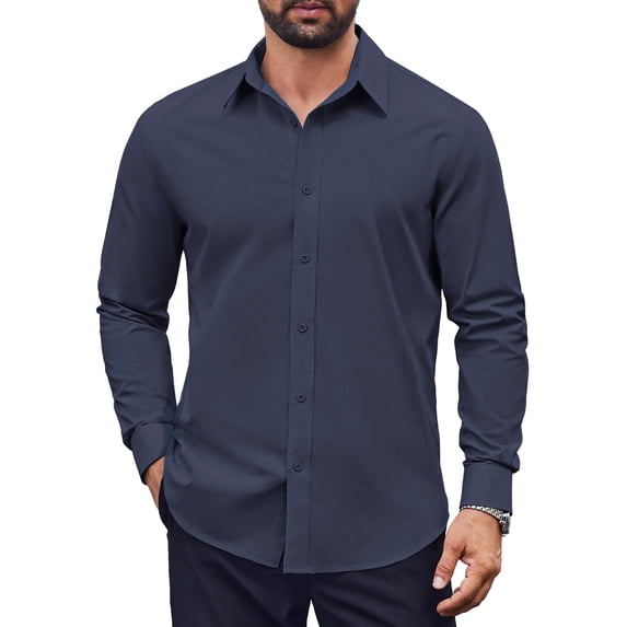 COOFANDY Mens Dress Shirts Long Sleeve Casual Button Down Shirts Formal Business Shirt