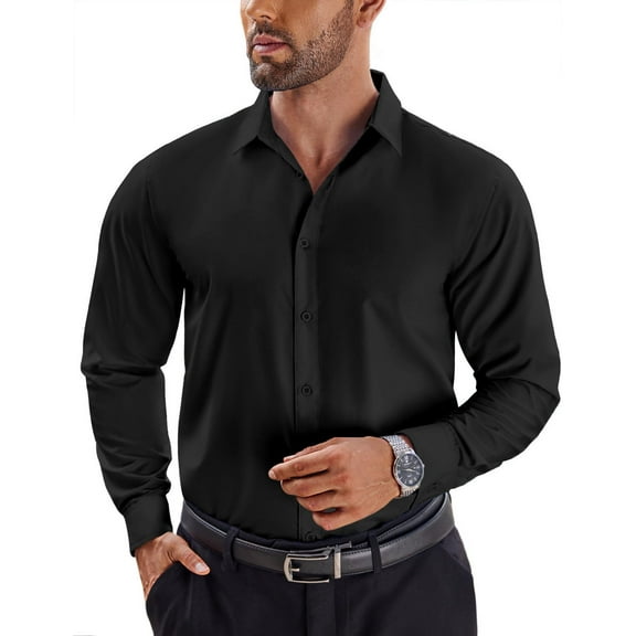 COOFANDY Mens Long Sleeve Dress Shirts Slim Fit Button Down Shirt for Men