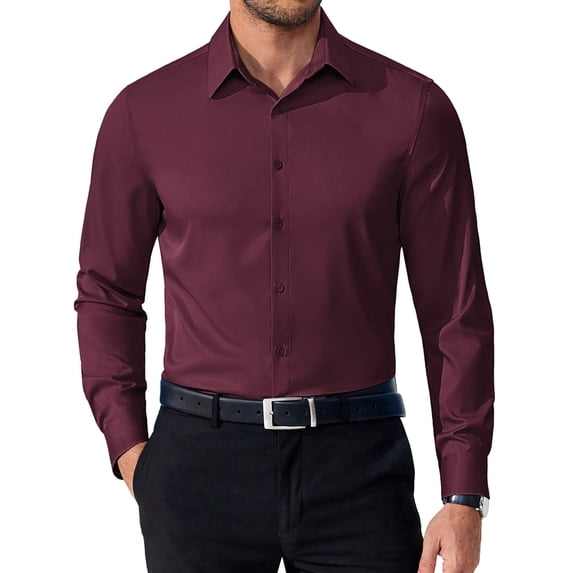COOFANDY Mens Dress Shirts Long Sleeve Slim Fit Dress Shirts for Men Wrinkle Free Button Down Shirt