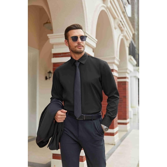 COOFANDY Mens Dress Shirts Wrinkle Free Long Sleeve Button Down Shirt Formal Business Shirts