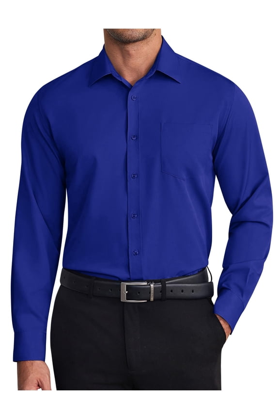 Mens Dress Shirts Wrinkle Free Long Sleeve Button Down Shirt formal Business Shirts