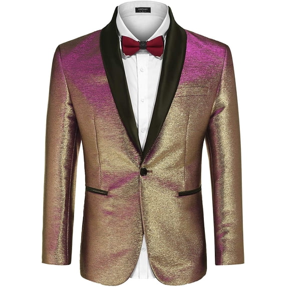 COOFANDY Mens Fashion Dress Suit Jacket Slim Fit Casual One Button Lapel Blazer Party Wedding Dinner Prom Tuxedo