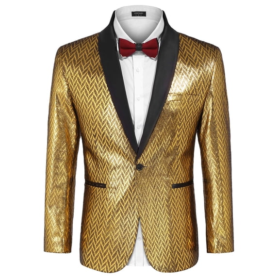 COOFANDY Mens Fashion Dress Suit Jacket Slim Fit Casual One Button Lapel Blazer Party Wedding Dinner Prom Tuxedo
