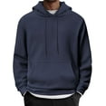 thumbnail image 1 of COOFANDY Men's Sweatshirts Long Sleeve Pullover Patchwork Plaid Jacquard Hoodie Casual Drawstring Hoody Top, 1 of 9