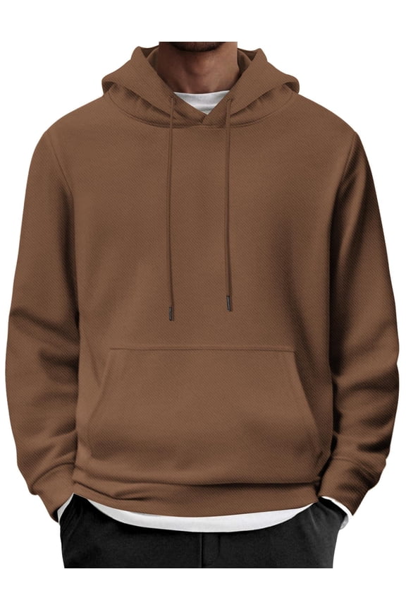 Men's Drawstring Hoodie Long Sleeve Casual Pullover Sweatshirt with Pocket