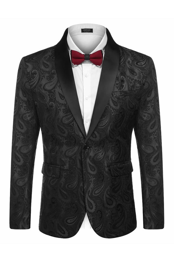 Mens Floral Tuxedo Jacket Paisley Suit Blazer Dinner Prom Jacket Halloween Tuxedo