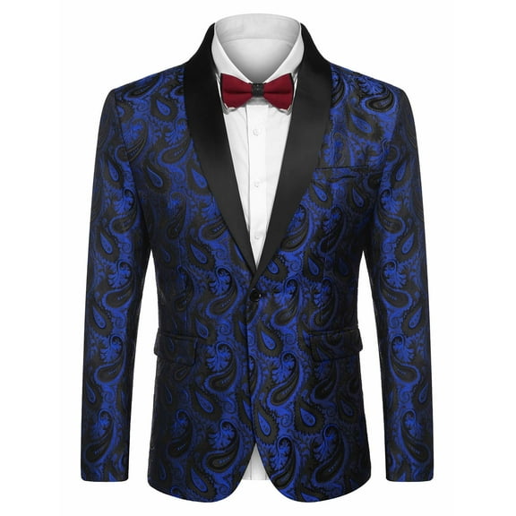 COOFANDY Mens Floral Tuxedo Jacket Paisley Shawl Lapel Suit Blazer Jacket for Dinner