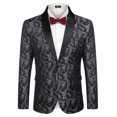 thumbnail image 1 of COOFANDY Mens Floral Tuxedo Jacket Paisley Shawl Lapel Suit Blazer Jacket for Dinner, 1 of 12