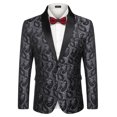thumbnail image 1 of COOFANDY Mens Floral Tuxedo Jacket Paisley Shawl Lapel Suit Blazer Jacket for Dinner, 1 of 12