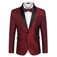 thumbnail image 1 of COOFANDY Mens Floral Tuxedo Jacket Paisley Shawl Lapel Suit Blazer Jacket for Dinner, 1 of 11