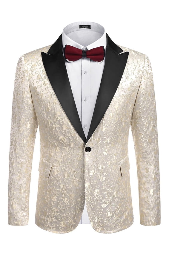 Mens Floral Tux Blazer Suit Jacket Wedding Dinner Ceremony Luxury Tuxedo