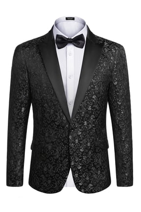 Men's Floral Party Dress Suit Stylish Dinner Jacket Wedding Blazer One Button Tuxdeo