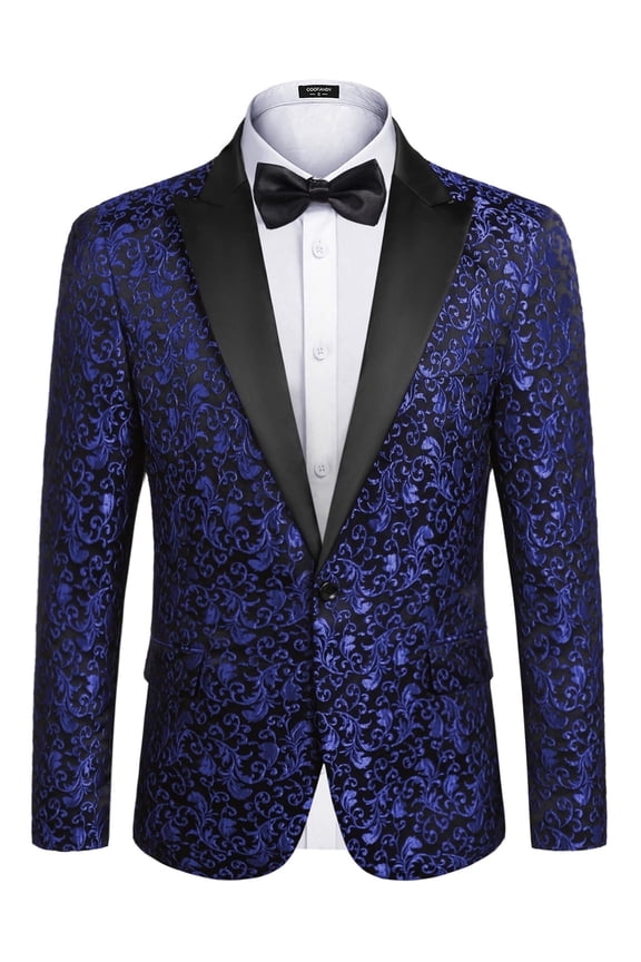 Mens Floral Party Dress Suit Stylish Dinner Jacket Wedding Blazer Prom Tuxedo