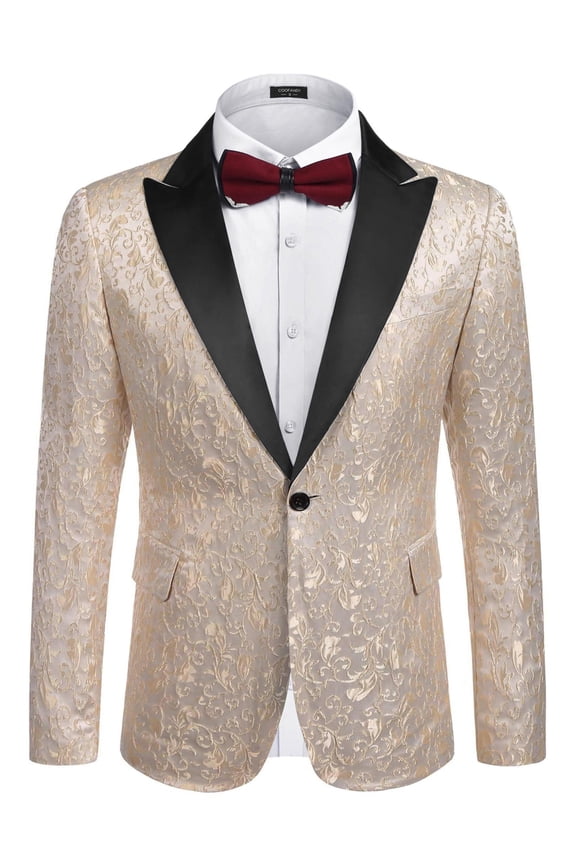 Mens Floral Party Dress Suit Stylish Dinner Jacket Wedding Blazer One Button Tuxdeo