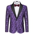 thumbnail image 1 of COOFANDY Men's Floral Suit Jacket Stylish Dinner Wedding Blazer One Button Tuxdeo, 1 of 9