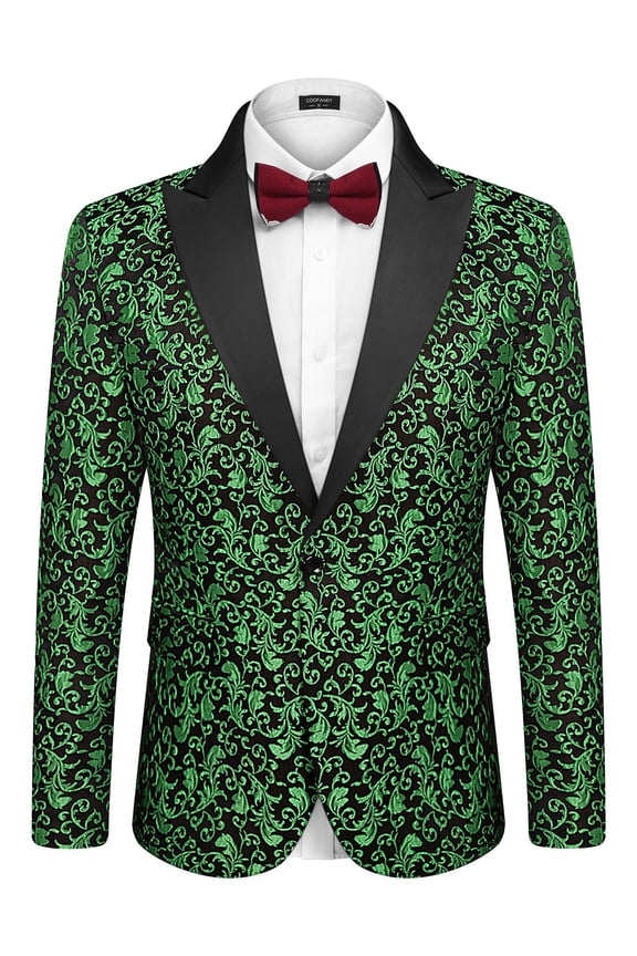 Mens Floral Tux Blazer Suit Jacket Wedding Dinner Ceremony Luxury Tuxedo