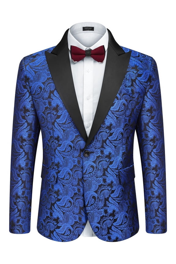Men's Floral Tuxedo Bid and Tall One Button Blazer for Dinner Wedding Prom