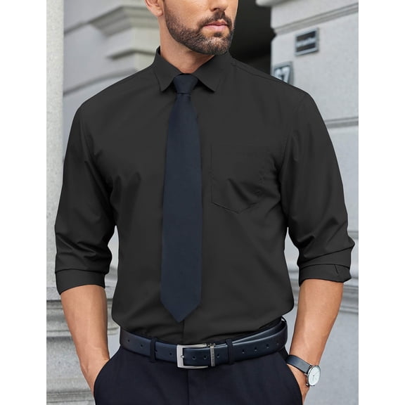 COOFANDY Mens Formal Business Shirt Wrinkle Free Dress Shirts Long Sleeve Button Down Shirt