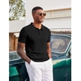thumbnail image 1 of COOFANDY Mens Golf Polo Shirts Short Sleeve Textured Polo Shirts Slim Fit Button Polo T-Shirt Classic Summer Collared Golf Shirt, 1 of 5