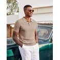 thumbnail image 1 of COOFANDY Mens Golf Polo Shirts Short Sleeve Textured Polo Shirts Slim Fit Button Polo T-Shirt Classic Summer Collared Golf Shirt, 1 of 5
