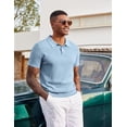 thumbnail image 1 of COOFANDY Mens Golf Polo Shirts Short Sleeve Textured Polo Shirts Slim Fit Button Polo T-Shirt Classic Summer Collared Golf Shirt, 1 of 5
